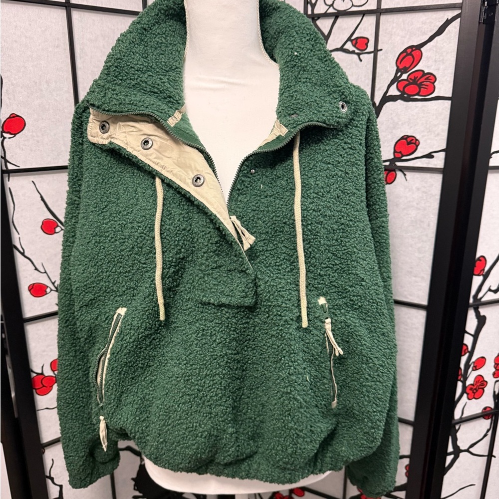 Cozy Green Fleece Pullover